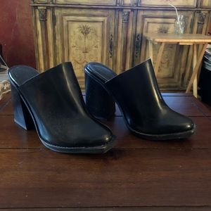 ZARA Black heeled mules
